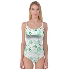 Green Nature Leaves Draw   Camisole Leotard  by ConteMonfrey