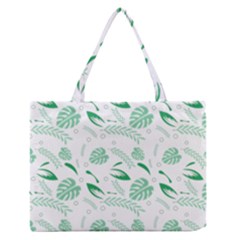 Green Nature Leaves Draw   Zipper Medium Tote Bag by ConteMonfrey