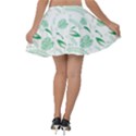 Green Nature Leaves Draw   Velvet Skater Skirt View2