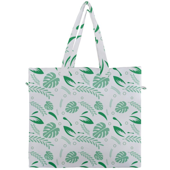 Green Nature Leaves Draw   Canvas Travel Bag