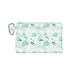 Green Nature Leaves Draw   Canvas Cosmetic Bag (small) by ConteMonfrey