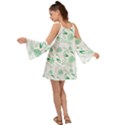 Green Nature Leaves Draw   Kimono Sleeves Boho Dress View2