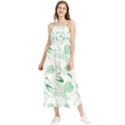 Green Nature Leaves Draw   Boho Sleeveless Summer Dress View1