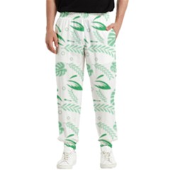 Green Nature Leaves Draw   Men s Elastic Waist Pants by ConteMonfrey