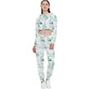 Green Nature Leaves Draw   Cropped Zip Up Lounge Set View1