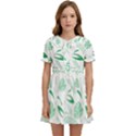 Green Nature Leaves Draw   Kids  Sweet Collar Dress View1