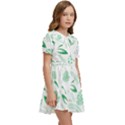 Green Nature Leaves Draw   Kids  Sweet Collar Dress View2