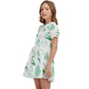 Green Nature Leaves Draw   Kids  Sweet Collar Dress View3