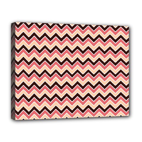 Geometric Pink Waves  Canvas 14  X 11  (stretched) by ConteMonfrey