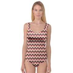 Geometric Pink Waves  Princess Tank Leotard  by ConteMonfrey