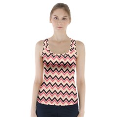 Geometric Pink Waves  Racer Back Sports Top by ConteMonfrey