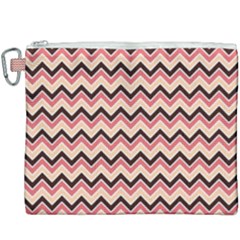 Geometric Pink Waves  Canvas Cosmetic Bag (xxxl) by ConteMonfrey