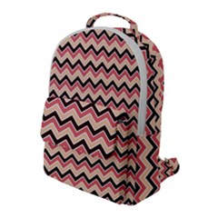 Geometric Pink Waves  Flap Pocket Backpack (large) by ConteMonfrey