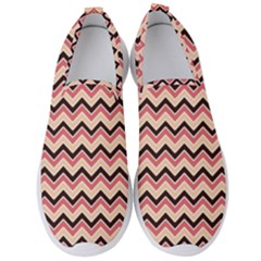 Geometric Pink Waves  Men s Slip On Sneakers by ConteMonfrey