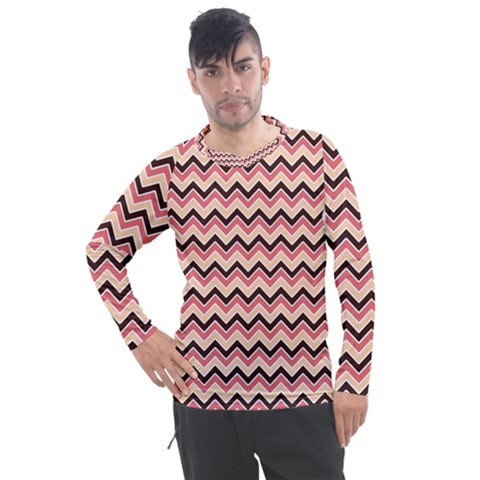 Geometric Pink Waves  Men s Pique Long Sleeve Tee by ConteMonfrey