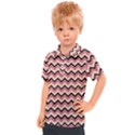 Geometric Pink Waves  Kids  Polo Tee View1