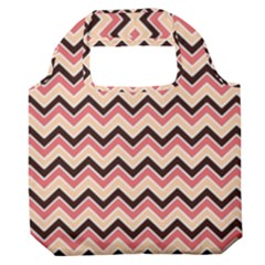 Geometric Pink Waves  Premium Foldable Grocery Recycle Bag by ConteMonfrey