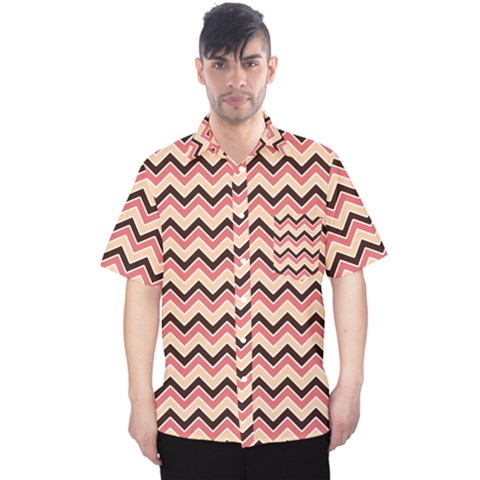 Geometric Pink Waves  Men s Hawaii Shirt by ConteMonfrey