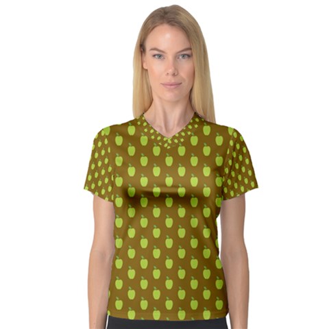 All The Green Apples  V-neck Sport Mesh Tee by ConteMonfrey