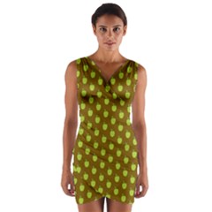 All The Green Apples  Wrap Front Bodycon Dress by ConteMonfrey