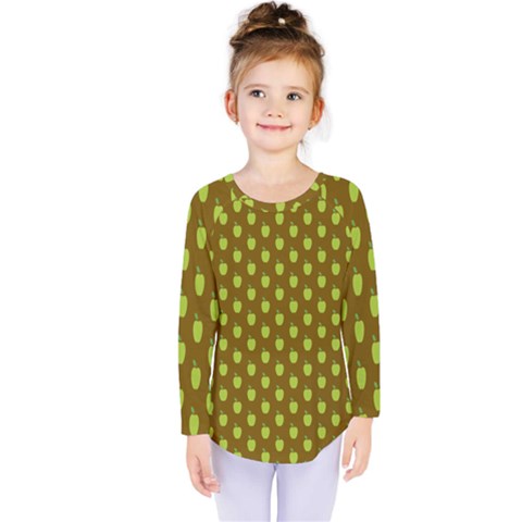 All The Green Apples  Kids  Long Sleeve Tee by ConteMonfrey