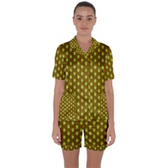 All The Green Apples  Satin Short Sleeve Pajamas Set by ConteMonfrey