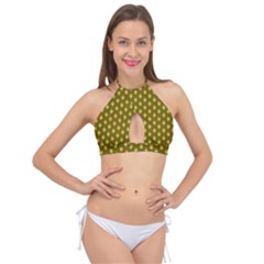 All The Green Apples  Cross Front Halter Bikini Top by ConteMonfrey