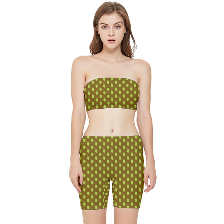 All The Green Apples  Stretch Shorts and Tube Top Set