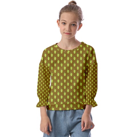 All The Green Apples  Kids  Cuff Sleeve Top by ConteMonfrey