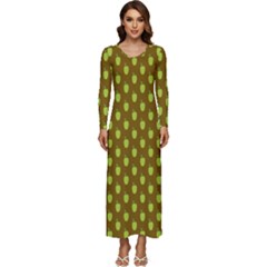 All The Green Apples  Long Sleeve Velour Longline Maxi Dress by ConteMonfrey