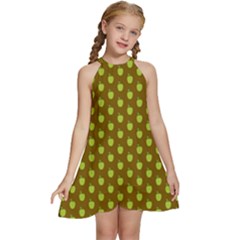 All The Green Apples  Kids  Halter Collar Waist Tie Chiffon Dress by ConteMonfrey