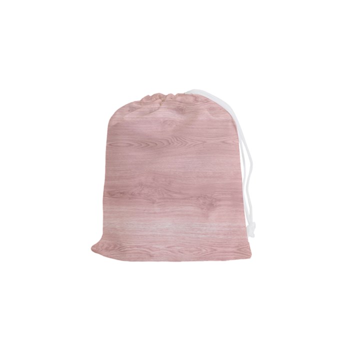 Pink Wood  Drawstring Pouch (Small)