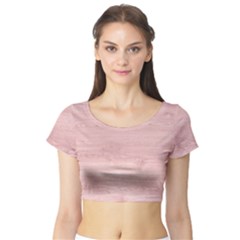 Pink Wood  Short Sleeve Crop Top by ConteMonfrey