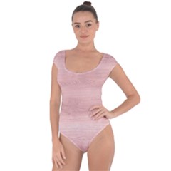 Pink Wood  Short Sleeve Leotard  by ConteMonfrey