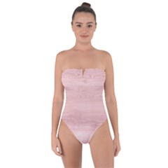 Pink Wood  Tie Back One Piece Swimsuit by ConteMonfrey