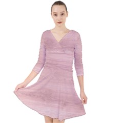 Pink Wood  Quarter Sleeve Front Wrap Dress by ConteMonfrey