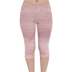 Pink Wood  Velvet Capri Leggings  by ConteMonfrey