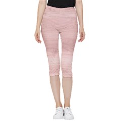 Pink Wood  Inside Out Lightweight Velour Capri Leggings  by ConteMonfrey