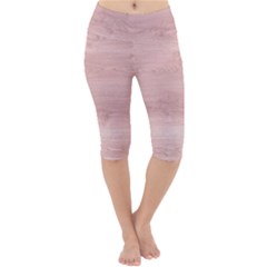 Pink Wood  Lightweight Velour Cropped Yoga Leggings by ConteMonfrey