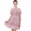 Pink Wood  Short Sleeve Shoulder Cut Out Dress  View1