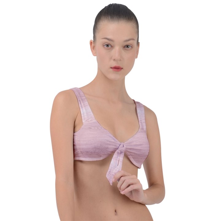 Pink Wood  Front Tie Bikini Top