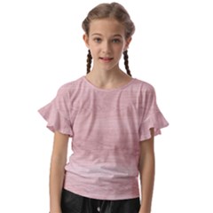 Pink Wood  Kids  Cut Out Flutter Sleeves by ConteMonfrey