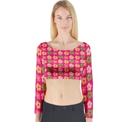 Little Flowers Garden   Long Sleeve Crop Top by ConteMonfrey