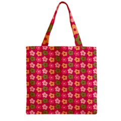 Little Flowers Garden   Zipper Grocery Tote Bag by ConteMonfrey