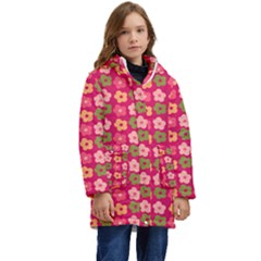 Little Flowers Garden   Kid s Hooded Longline Puffer Jacket by ConteMonfrey