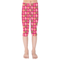 Little Flowers Garden   Kids  Capri Leggings 