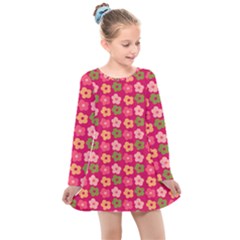 Little Flowers Garden   Kids  Long Sleeve Dress by ConteMonfrey