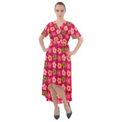 Little Flowers Garden   Front Wrap High Low Dress by ConteMonfrey