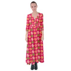 Little Flowers Garden   Button Up Maxi Dress by ConteMonfrey