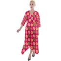 Little Flowers Garden   Quarter Sleeve Wrap Front Maxi Dress View1